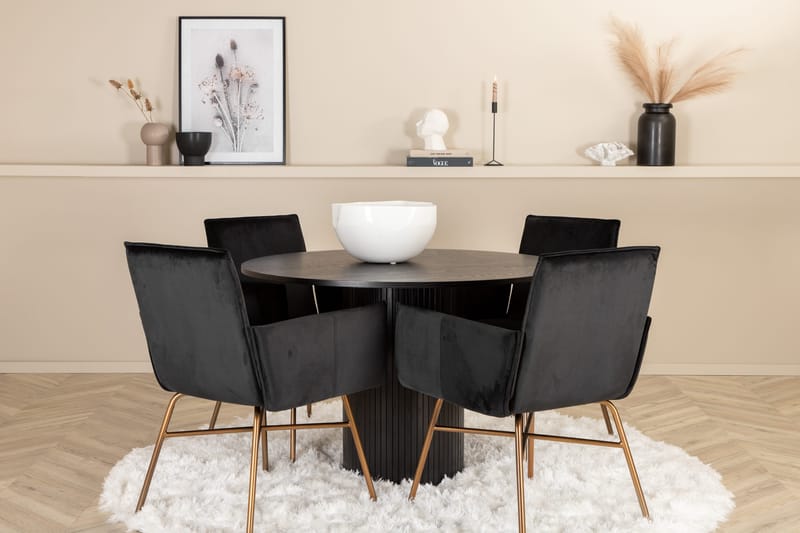 Bianca Rundt Spisebord med 4stk Pippi Spisestol