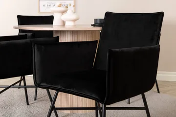 Bianca Rundt Spisebord med 4stk Pippi Spisestol - Møbler - Bord - Spisegruppe