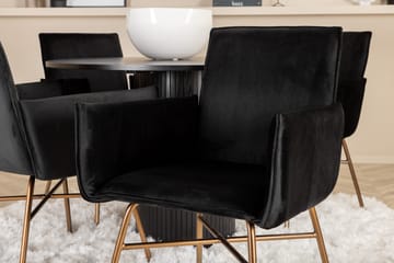 Bianca Rundt Spisebord med 4stk Pippi Spisestol - Møbler - Bord - Spisegruppe