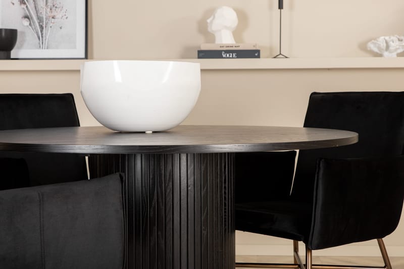 Bianca Rundt Spisebord med 4stk Pippi Spisestol - Møbler - Bord - Spisegruppe