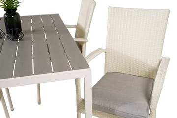 Buitepos Spisegruppe + 4 Ariamab Karmstoler - Polywood/Hvit - Møbler - Bord - Spisegruppe