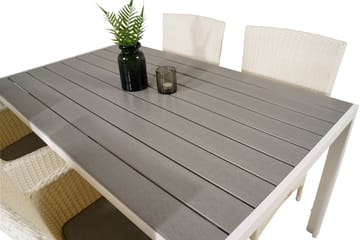 Buitepos Spisegruppe + 4 Kalkfeld Karmstoler - Polywood/Hvit - Møbler - Bord - Spisegruppe