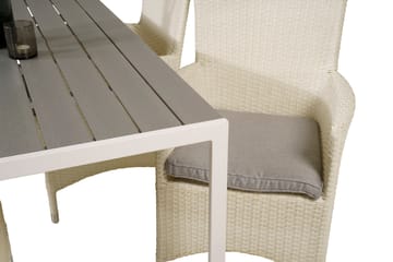 Buitepos Spisegruppe + 4 Kalkfeld Karmstoler - Polywood/Hvit - Møbler - Bord - Spisegruppe