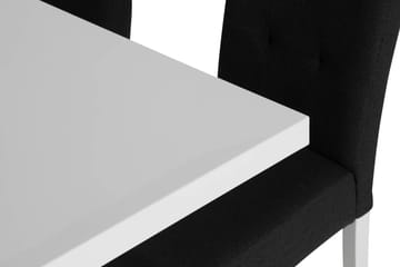 Cesi Spisegruppe 140 cm med 4 Viktor Stol - Hvit/Svart/Svart PU - Møbler - Bord - Spisegruppe