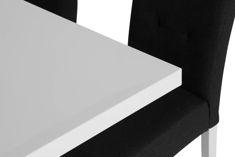 Cesi Spisegruppe 140 cm med 4 Viktor Stol - Hvit/Svart/Svart PU - Møbler - Bord - Spisegruppe