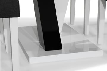 Cesi Spisegruppe 140 cm med 4 Viktor Stol - Hvit/Svart/Svart PU - Møbler - Bord - Spisegruppe