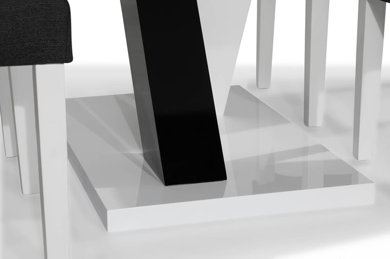 Cesi Spisegruppe 140 cm med 4 Viktor Stol - Hvit/Svart/Svart PU - Møbler - Bord - Spisegruppe