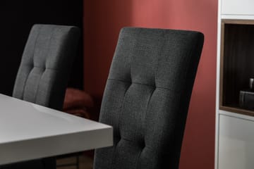 Cesi Spisegruppe 140 cm med 4 Viktor Stol - Hvit/Svart/Svart PU - Møbler - Bord - Spisegruppe