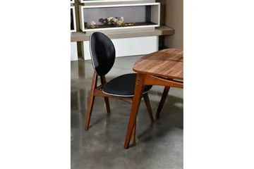 Charbel Spisegruppe 160 cm med 4 Spisestoler - Valnøtt/Antrasitt - Møbler - Bord - Spisegruppe