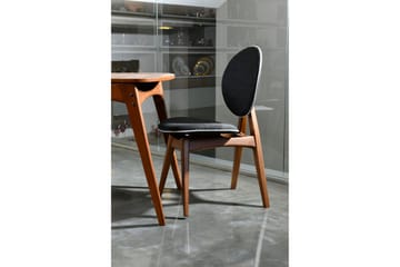 Charbel Spisegruppe 160 cm med 4 Spisestoler - Valnøtt/Antrasitt - Møbler - Bord - Spisegruppe