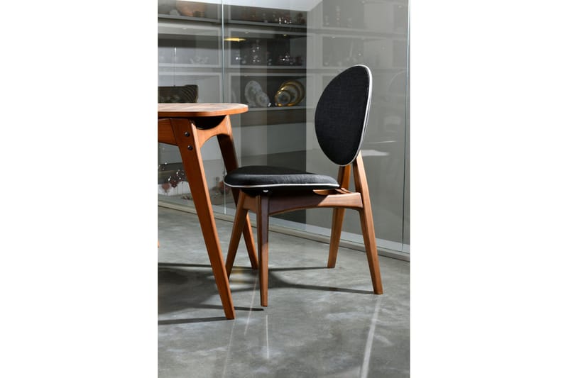 Charbel Spisegruppe 160 cm med 4 Spisestoler - Valnøtt/Antrasitt - Møbler - Bord - Spisegruppe