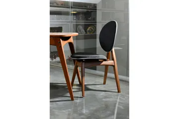 Charbel Spisegruppe 160 cm med 4 Spisestoler - Valnøtt/Antrasitt - Møbler - Bord - Spisegruppe