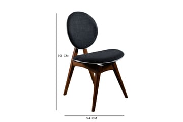 Charbel Spisegruppe 160 cm med 4 Spisestoler - Valnøtt/Antrasitt - Møbler - Bord - Spisegruppe