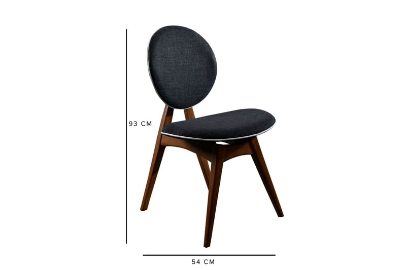 Charbel Spisegruppe 160 cm med 4 Spisestoler - Valnøtt/Antrasitt - Møbler - Bord - Spisegruppe