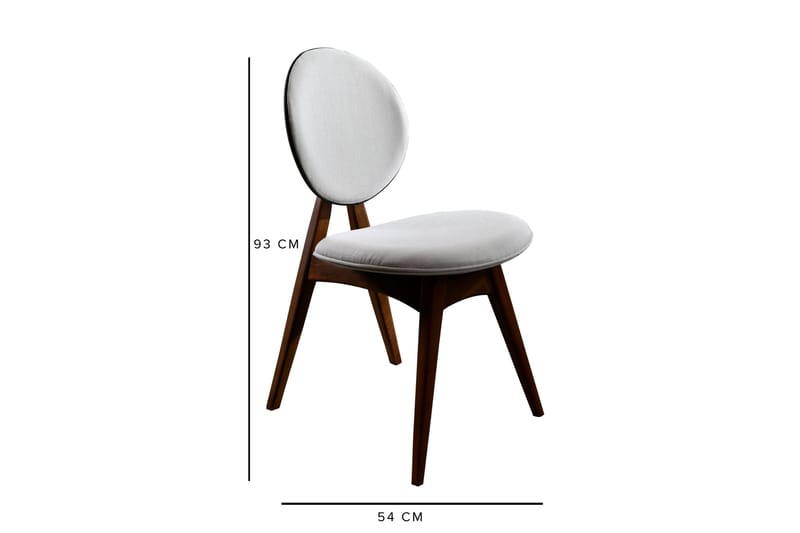 Charbel Spisegruppe 160 cm med 4 Spisestoler - Valnøtt/Krem - Møbler - Bord - Spisegruppe