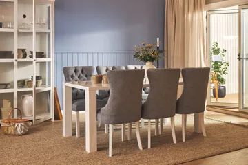 Cibus Spisegruppe 180 cm inkl. 6 Bergviken Stoler - Hvit - Møbler - Bord - Spisegruppe