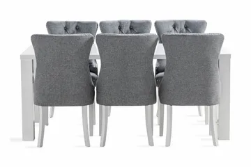 Cibus Spisegruppe 180 cm inkl. 6 Bergviken Stoler - Hvit - Møbler - Bord - Spisegruppe
