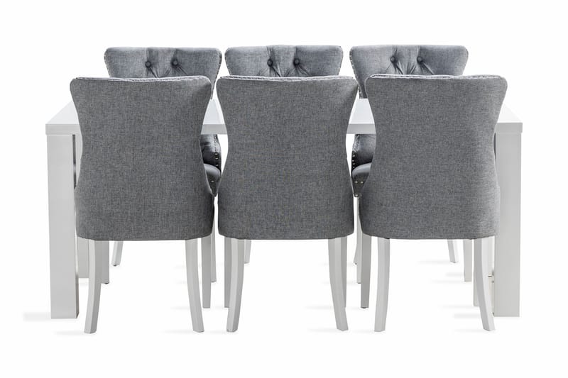 Cibus Spisegruppe 180 cm inkl. 6 Bergviken Stoler - Hvit - Møbler - Bord - Spisegruppe