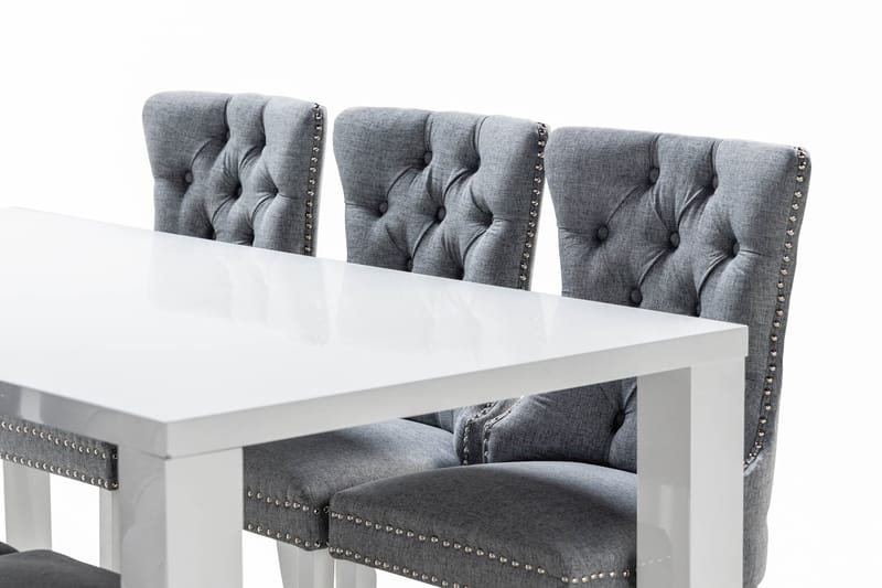 Cibus Spisegruppe 180 cm inkl. 6 Bergviken Stoler - Hvit - Møbler - Bord - Spisegruppe