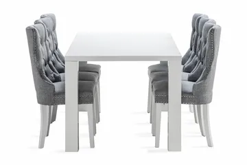 Cibus Spisegruppe 180 cm inkl. 6 Bergviken Stoler - Hvit - Møbler - Bord - Spisegruppe