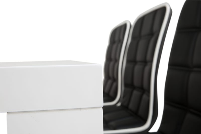 Cibus Spisegruppe med 6 Frida Stoler - Hvit/Sort - Møbler - Bord - Spisegruppe