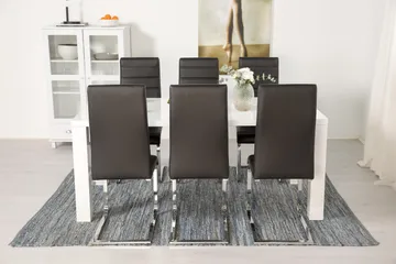 Cibus Spisegruppe med 6 Stoler - Hvit/Svart - Møbler - Bord - Spisegruppe