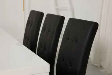 Cibus Spisegruppe med 6 Viktor Stoler - Hvit/Svart PU - Møbler - Bord - Spisegruppe