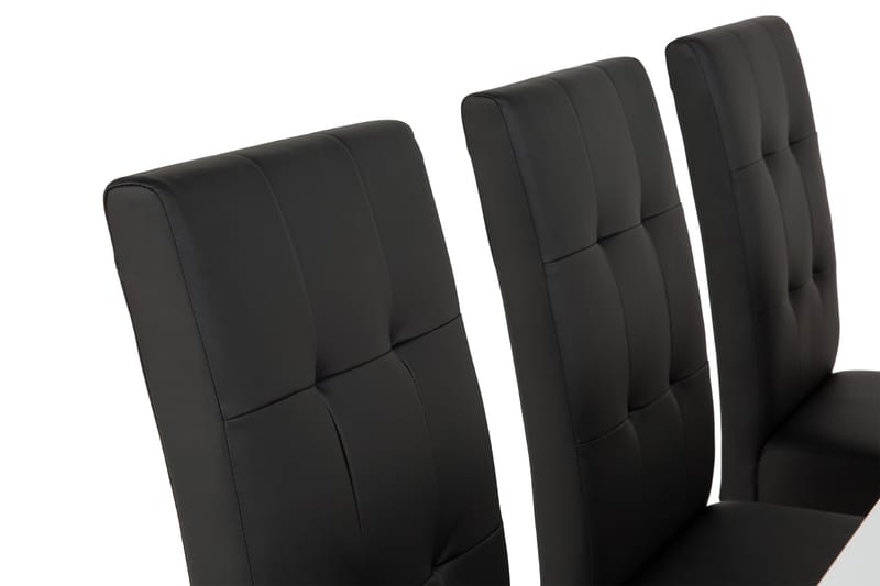 Cibus Spisegruppe med 6 Viktor Stoler - Hvit/Svart PU - Møbler - Bord - Spisegruppe