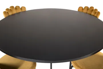 Copenhagen Spisegruppe med 4 Limhamn Spisestoler Gul - Furniture Fashion - Møbler - Bord - Spisegruppe