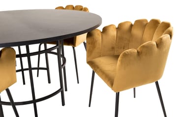 Copenhagen Spisegruppe med 4 Limhamn Spisestoler Gul - Furniture Fashion - Møbler - Bord - Spisegruppe