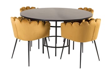 Copenhagen Spisegruppe med 4 Limhamn Spisestoler Gul - Furniture Fashion - Møbler - Bord - Spisegruppe