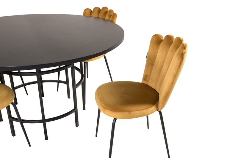 Copenhagen Spisegruppe med 4 Limhamn Spisestoler Gul - Furniture Fashion - Møbler - Bord - Spisegruppe