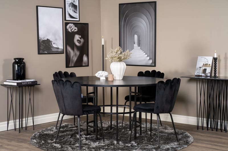 Copenhagen Spisegruppe med 4 Limhamn Spisestoler Svart - Furniture Fashion - Møbler - Bord - Spisegruppe