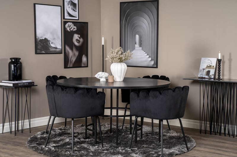 Copenhagen Spisegruppe med 4 Limhamn Spisestoler Svart - Furniture Fashion - Møbler - Bord - Spisegruppe