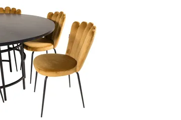 Copenhagen Spisegruppe med 6 Limhamn Spisestoler Gul - Furniture Fashion - Møbler - Bord - Spisegruppe