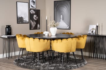 Copenhagen Spisegruppe med 6 Limhamn Spisestoler Gul - Furniture Fashion - Møbler - Bord - Spisegruppe
