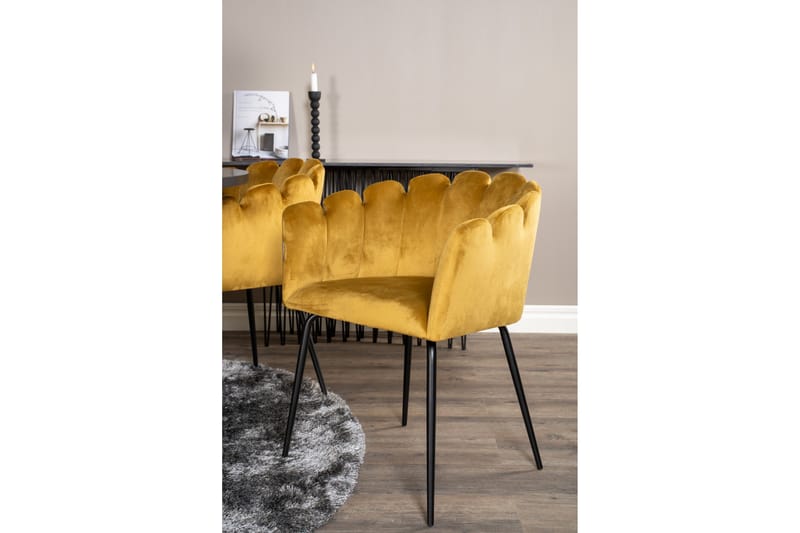 Copenhagen Spisegruppe med 6 Limhamn Spisestoler Gul - Furniture Fashion - Møbler - Bord - Spisegruppe