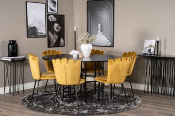 Copenhagen Spisegruppe med 6 Limhamn Spisestoler Gul - Furniture Fashion - Møbler - Bord - Spisegruppe
