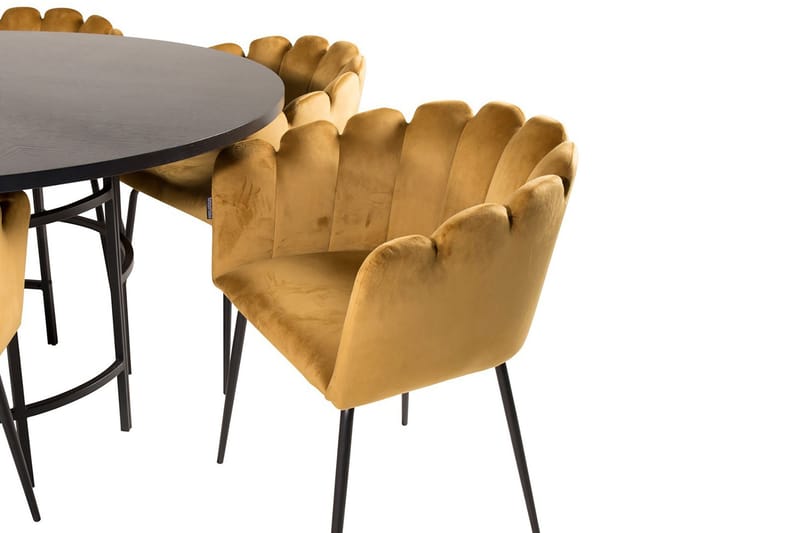 Copenhagen Spisegruppe med 6 Limhamn Spisestoler Gul - Furniture Fashion - Møbler - Bord - Spisegruppe