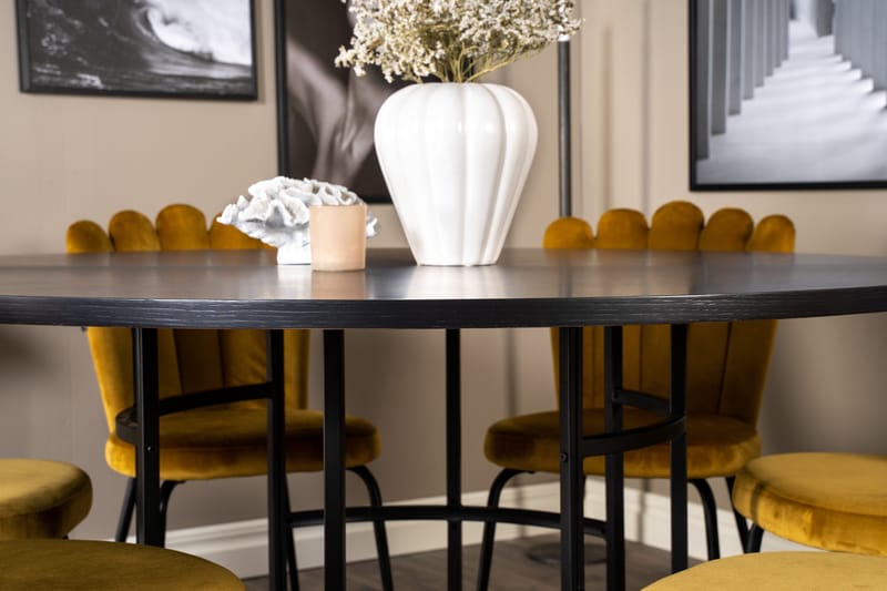 Copenhagen Spisegruppe med 6 Limhamn Spisestoler Gul - Furniture Fashion - Møbler - Bord - Spisegruppe