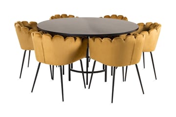 Copenhagen Spisegruppe med 6 Limhamn Spisestoler Gul - Furniture Fashion - Møbler - Bord - Spisegruppe