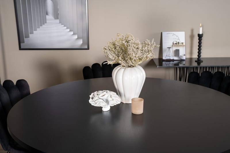 Copenhagen Spisegruppe med 6 Limhamn Spisestoler Svart - Furniture Fashion - Møbler - Bord - Spisegruppe