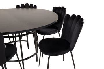 Copenhagen Spisegruppe med 6 Limhamn Spisestoler Svart - Furniture Fashion - Møbler - Bord - Spisegruppe