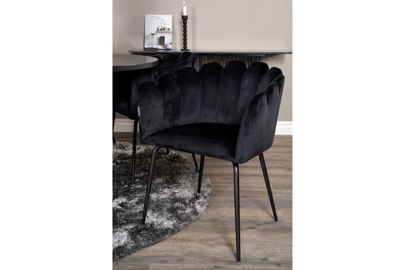 Copenhagen Spisegruppe med 6 Limhamn Spisestoler Svart - Furniture Fashion - Møbler - Bord - Spisegruppe