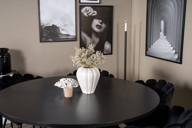 Copenhagen Spisegruppe med 6 Limhamn Spisestoler Svart - Furniture Fashion - Møbler - Bord - Spisegruppe