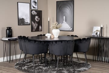 Copenhagen Spisegruppe med 6 Limhamn Spisestoler Svart - Furniture Fashion - Møbler - Bord - Spisegruppe