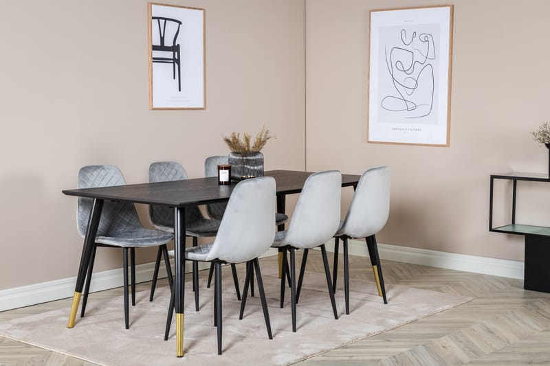 Daicy Spisebord 180 cm Med 6 stk Ypas Spisestoler - Møbler - Bord - Spisegruppe