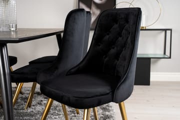 Daicy Spisebord 180 cm med 6 Valerie Lyx Fløyelsstoler - Møbler - Bord - Spisegruppe