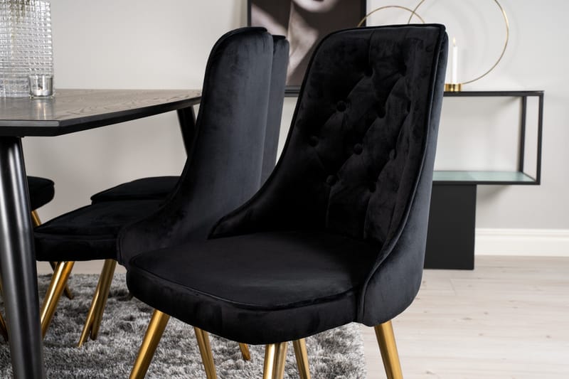 Daicy Spisebord 180 cm med 6 Valerie Lyx Fløyelsstoler - Møbler - Bord - Spisegruppe