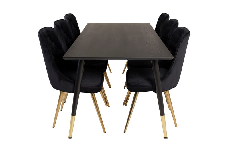 Daicy Spisebord 180 cm med 6 Valerie Lyx Fløyelsstoler - Møbler - Bord - Spisegruppe